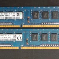 2 banchi RAM DDR3 SK hynix 1600MHz 4GB (Tot 8GB)