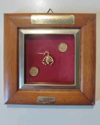 Segno Zodiacale Incornaciato assieme 2 Monete t