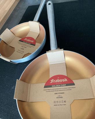 n.2 padelle FRABOSK - GOLDEN CHEF - Ø 29/33 cm