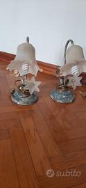 lampadario vintage e due abat jour