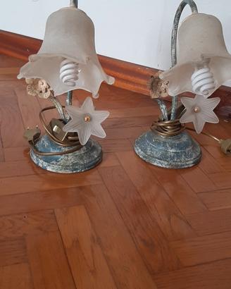 lampadario vintage e due abat jour