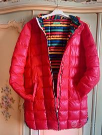 Piumino rosso interno multicolori Benetton
