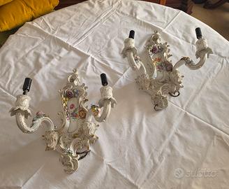 Coppia di applique Capodimonte