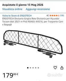 griglia divisoria per trasporto cani
