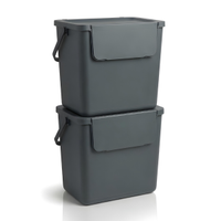 Set 2 pattumiere per differenziata 2x30l antracite