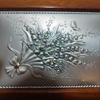 Portagioie in Argento e Legno con Carillon e Specc