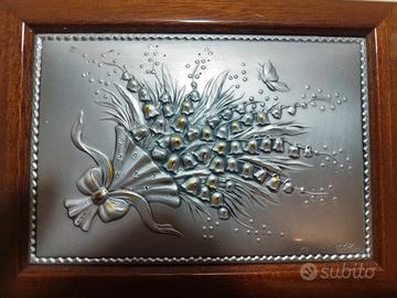 Portagioie in Argento e Legno con Carillon e Specc