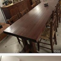 Tavolo rettangolare legno massiccio  con sedie