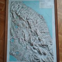 Plastico marche umbria in rilievo quadro