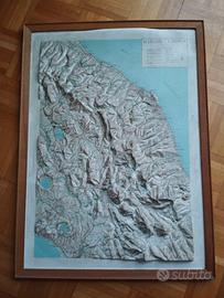 Plastico marche umbria in rilievo quadro
