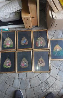 Foglie dipinte e incorniciate