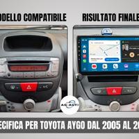 Toyota Aygo KIT COMPLETO Autoradio android  2 din