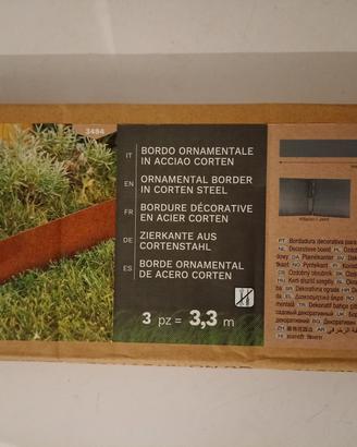 bordo bordura acciaio corten per aiuola 3,3 metri