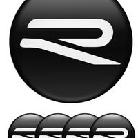 4 sticker R volkswagen per comprimozzi 65 mm rline