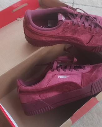 Scarpe Sneakers puma black o bordeaux in velluto