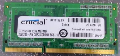 RAM SODIMM PC3 DDR3 da 2GB