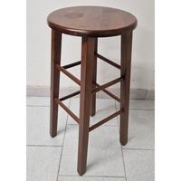 Sgabello noce scuro in legno gamba dritta h 68