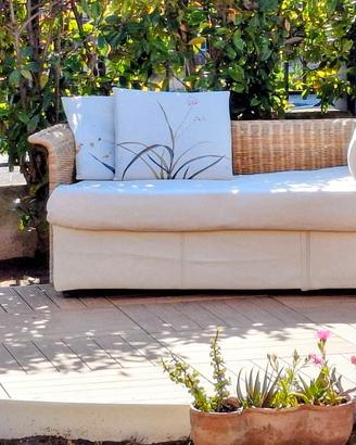 divano letto in  rattan / bamboo 