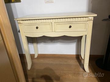 Consolle in legno avorio stile provenzale con due