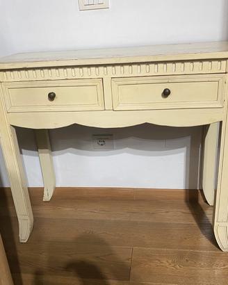 Consolle in legno avorio stile provenzale con due