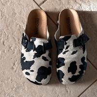 Ciabatte BioLine in pelle mucchetta