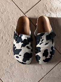 Ciabatte BioLine in pelle mucchetta