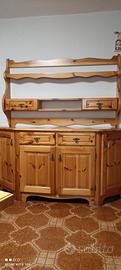 credenza più piattaia in pino massiccio 
