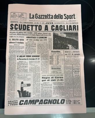 Giornale CalcioRistampa1970Gazzetta Sport Cagliari