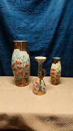 Set 2 Vaso E Candeliere Ceramica Mazzotti Giusepp