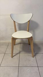 Sedia IKEA NORDMYRA bianca effetto legno chiaro