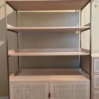 Libreria scaffale 2 ante impagliate rattan