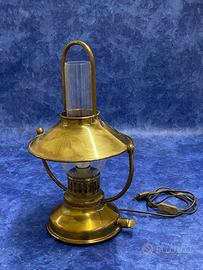 Lampada da tavolo stile nautico in ottone anni '80