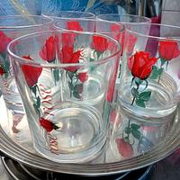 Set 6 bicchieri CERVE Vivaci rose rosse Acqua/Vino