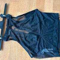 Top Nero Trasparente con Stelle