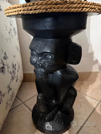 Tavolino etnico legno scolpito - stile africano