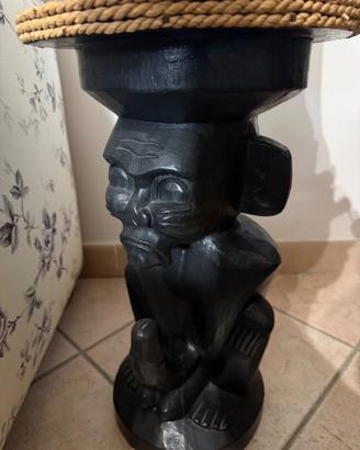 Tavolino etnico legno scolpito - stile africano