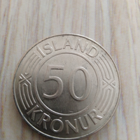 Moneta 50 kronur islanda