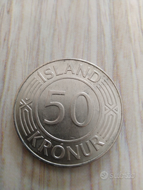 Moneta 50 kronur islanda