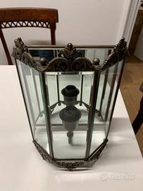 applique lampada stile 800 ottone e vetri molati