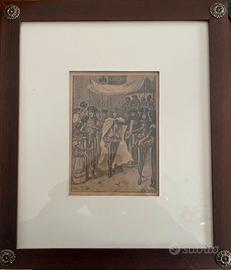 Stampa Litografica antica ‘800 con certificato