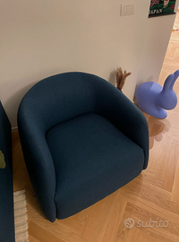 Poltrona Girevole Filomena Blu Topazio