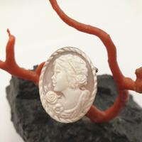 Anello in argento 925% con cammeo sardonico