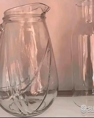 Coppia di Caraffe di vetro trasparente