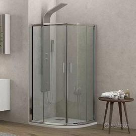 Box doccia 80x80 semicircolare vetro trasp. h 180