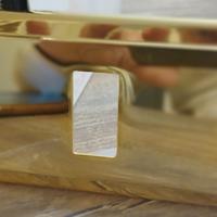 Targhetta/placca marcata in ottone x interruttore