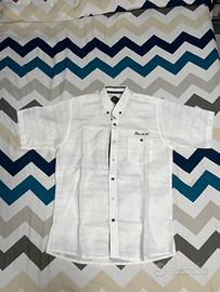 Camicia Manica Corta Blanc du Nil Bianca in Cotone