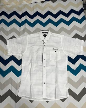 Camicia Manica Corta Blanc du Nil Bianca in Cotone