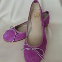 Scarpe rosa  lilla, ballerine, camoscio e pelle 38