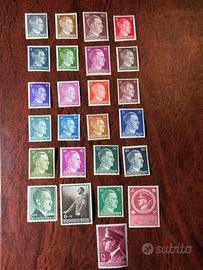 25 francobolli terzo Reich raffiguranti Adolf Hitl