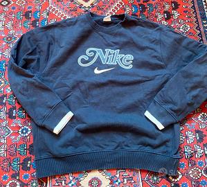 Nike felpa girocollo vintage logo blu navy L
